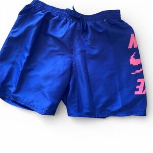 Nike Blue and Pink Men's swim trunks